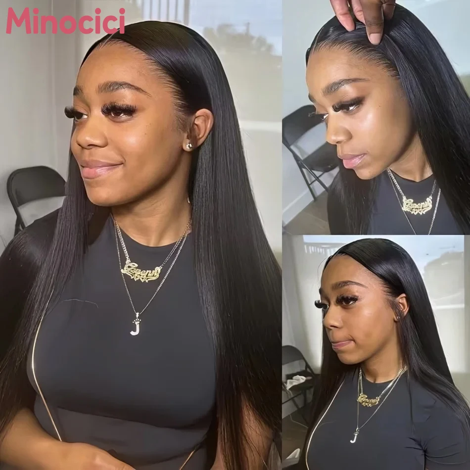 

Straight Human Hair Wigs 13x6 Hd Lace Frontal Wigs 220 Density Black For Women Pre Plucked Brazilian 13x4 Lace Front Wig 40 Inch