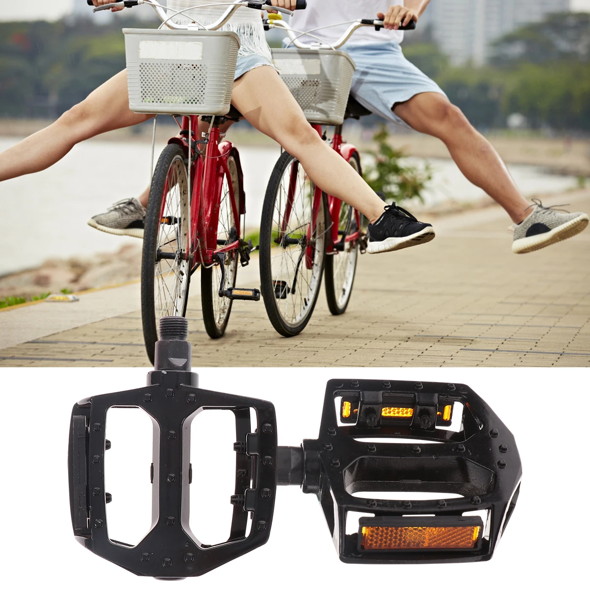

1Pair Aluminium Alloy Bike Pedal Durable Rolling Ball Structure for Mountain Bicycle Pedal Efficient Stable Riding