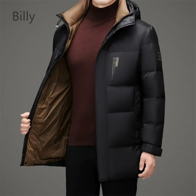 Billy Top Down Jacket Men's Winter Detachable Hat Casual Fashion Duck Down Thickened Coat New Style Warm Cold-proof Clothing