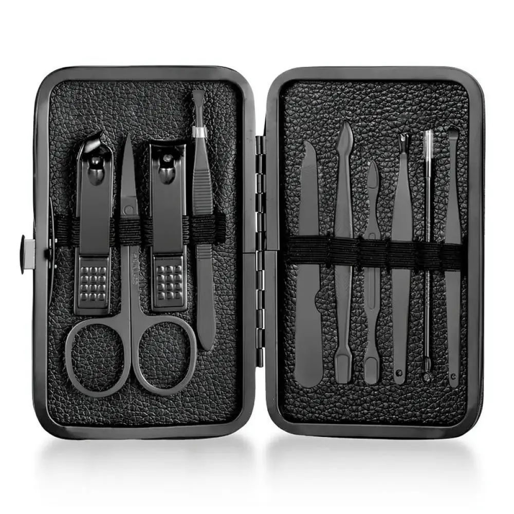 Premium Stainless Steel Nail Care Kit Manicure Pedicure Grooming Tool Set Portable Scissors Cuticle Trimmer Box