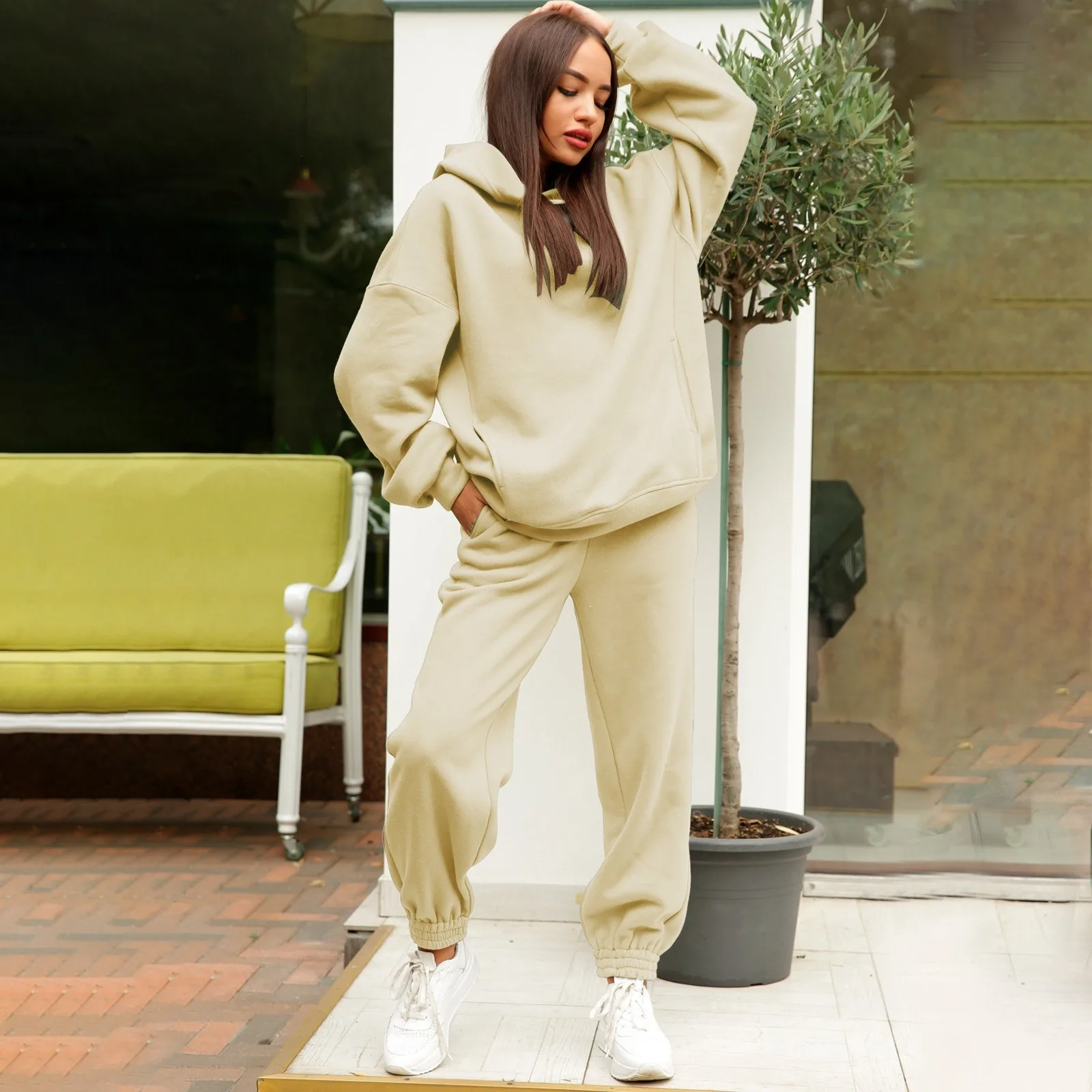 Autumn 2 Piece Outfits Oversized Hoodies+Pants Streetwear Sport Suit Spring Two Piece Set Woman Set Women\'s Female Tracksuit