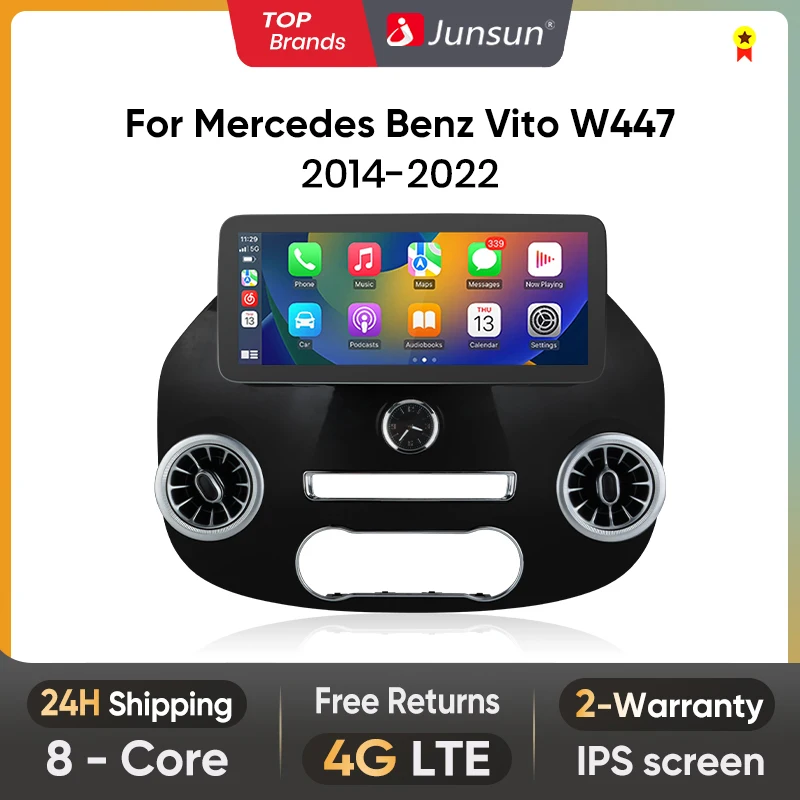 Junsun V1 Android 12 CarPlay Android Auto Radio for Mercedes Benz Vito W447 2014 2015-2022 4G Car Multimedia GPS 2din autoradio