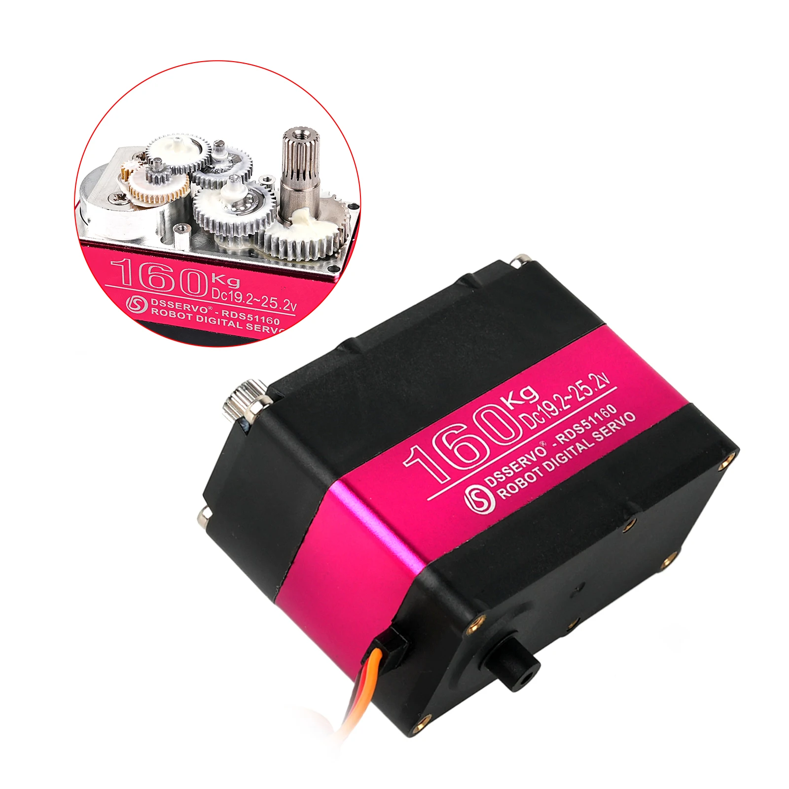 4 個 RDS51160 160KG RC デジタルサーボ 24V ロボットサーボ 180 ° /270 °   1/5 FPV ドローンカーロボット用高トルクメタルギアサーボモーター