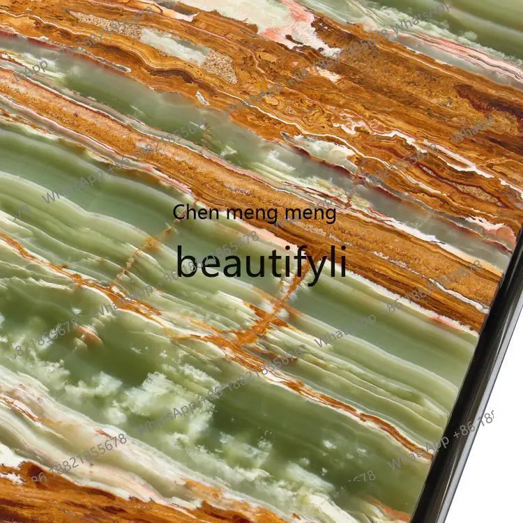 طاولة القهوة/الياقوت الطبيعي القديم الرخام الفولاذ المقاوم للصدأ طاولة القهوة الرجعية H #5