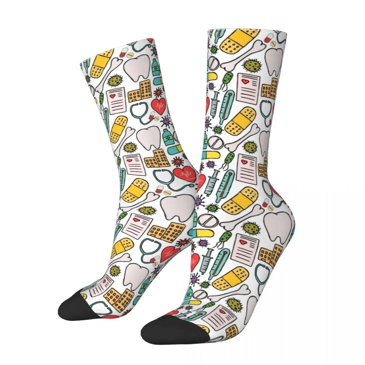 

Fashion Unisex Personaliesd Medical Healthcare Pattern Socks Doctor Nurse Merch Print Socks Warm Wonderful Gifts