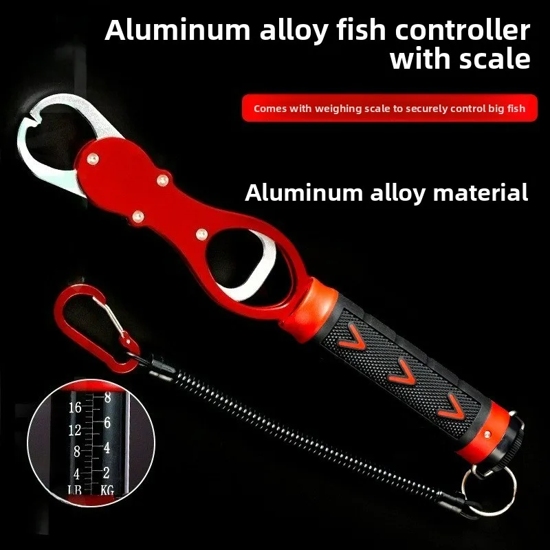 

LIANMAN Multi Functional Fishing Tool with Weighing Control Aluminum Alloy Fishing Pliers Outdoor Fishing Lip Clip Fishing Tool