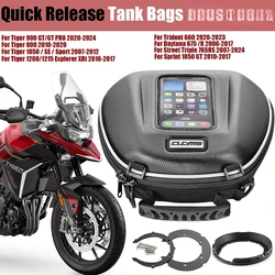 Tank Bag For Tiger 800 900 1050 1200 1215 Speed Triple Daytona 675 Trident 660 Sprint 1050 955 Motorcycle Luggage Quick Lock Par