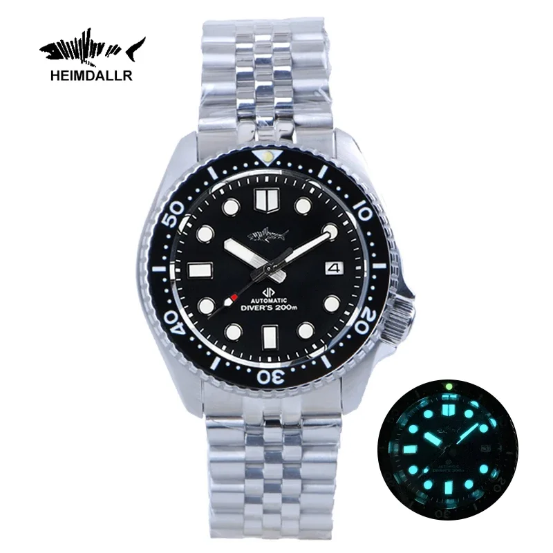 

HEIMDALLR Sharkey NH35 Automatic Men's Watch Mechanical C3 Luminous Dial Sapphire Diver Watch 200M Mechanic Wristwatch SKX007