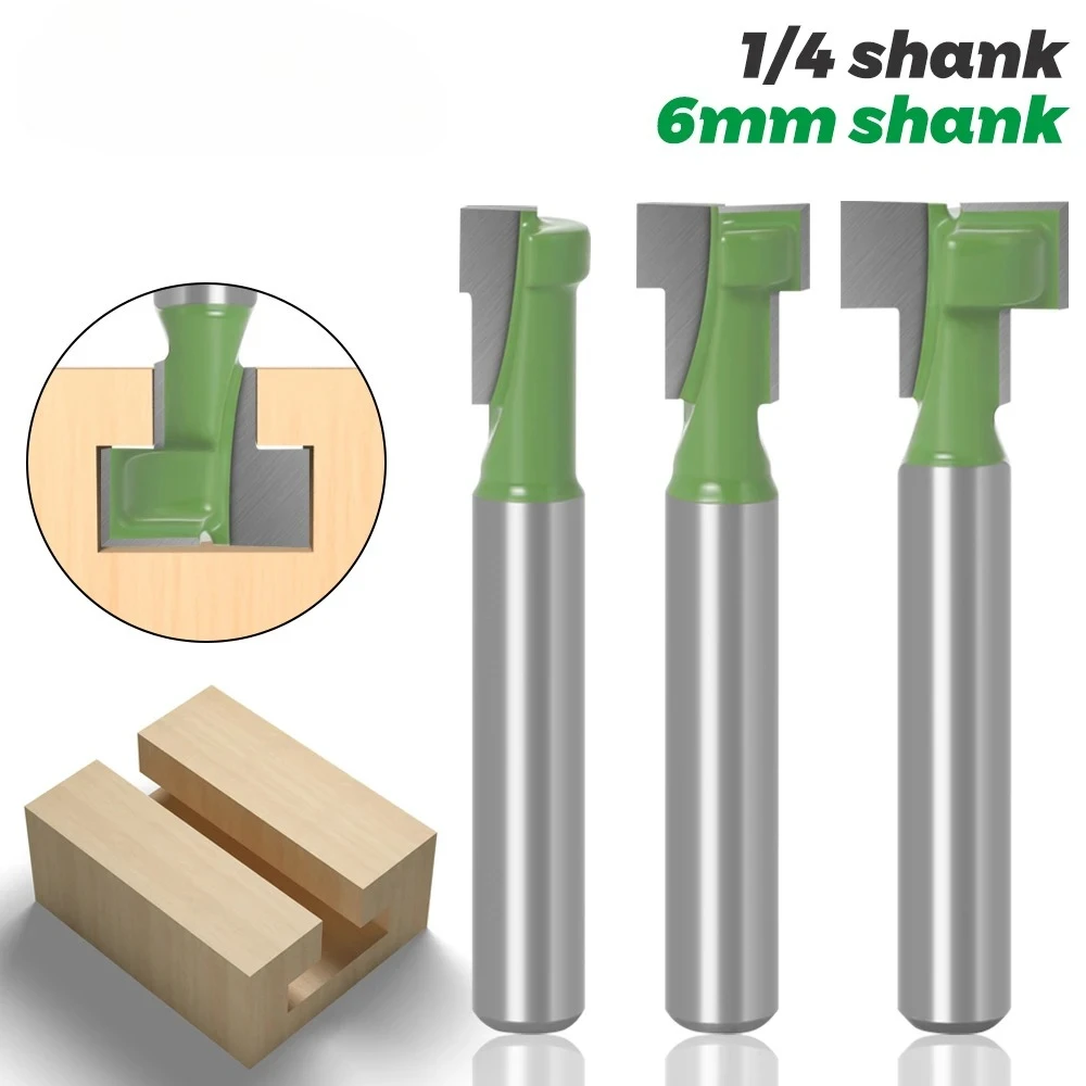 

1 шт., 1/4 дюйма, 6 мм, хвостовик, Т-образный паз, фреза, шестигранный болт, отверстие для ключа, замочная скважина, деревообрабатывающая фреза, концевая фреза