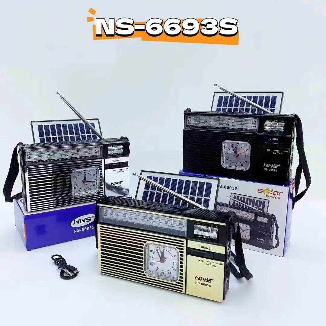 NNS NS-6693S FM AM SW Rechargeable Radio Wireless tooth Speaker With USB SD TF Mp3 Player With Solar With Light