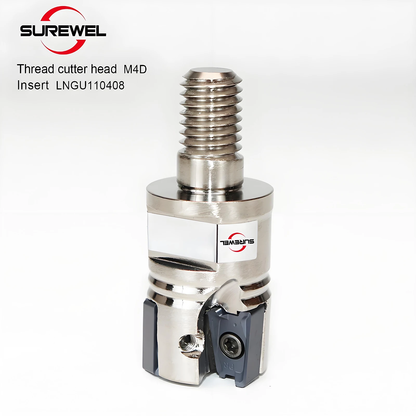 SUREWEL CNC M4D Testa di fresa con collegamento a vite di tipo modulare, inserti per frese a spallamento quadrato in metallo duro LNGU110408,LNGU15T608, fresa generale, materiale k.pm