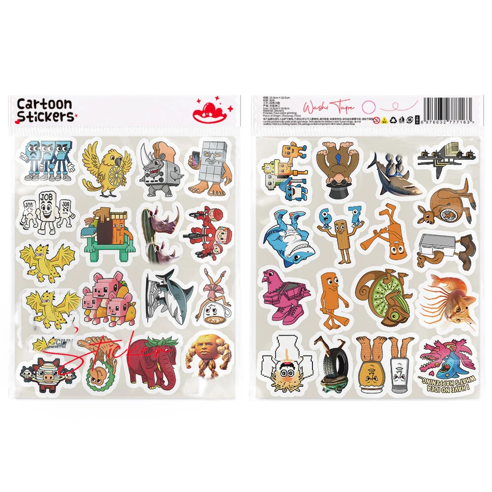 102 pieces of Italian brain rot stickers, TungTungTungTungTung Sahur stickers, funny and creative abstract stickers