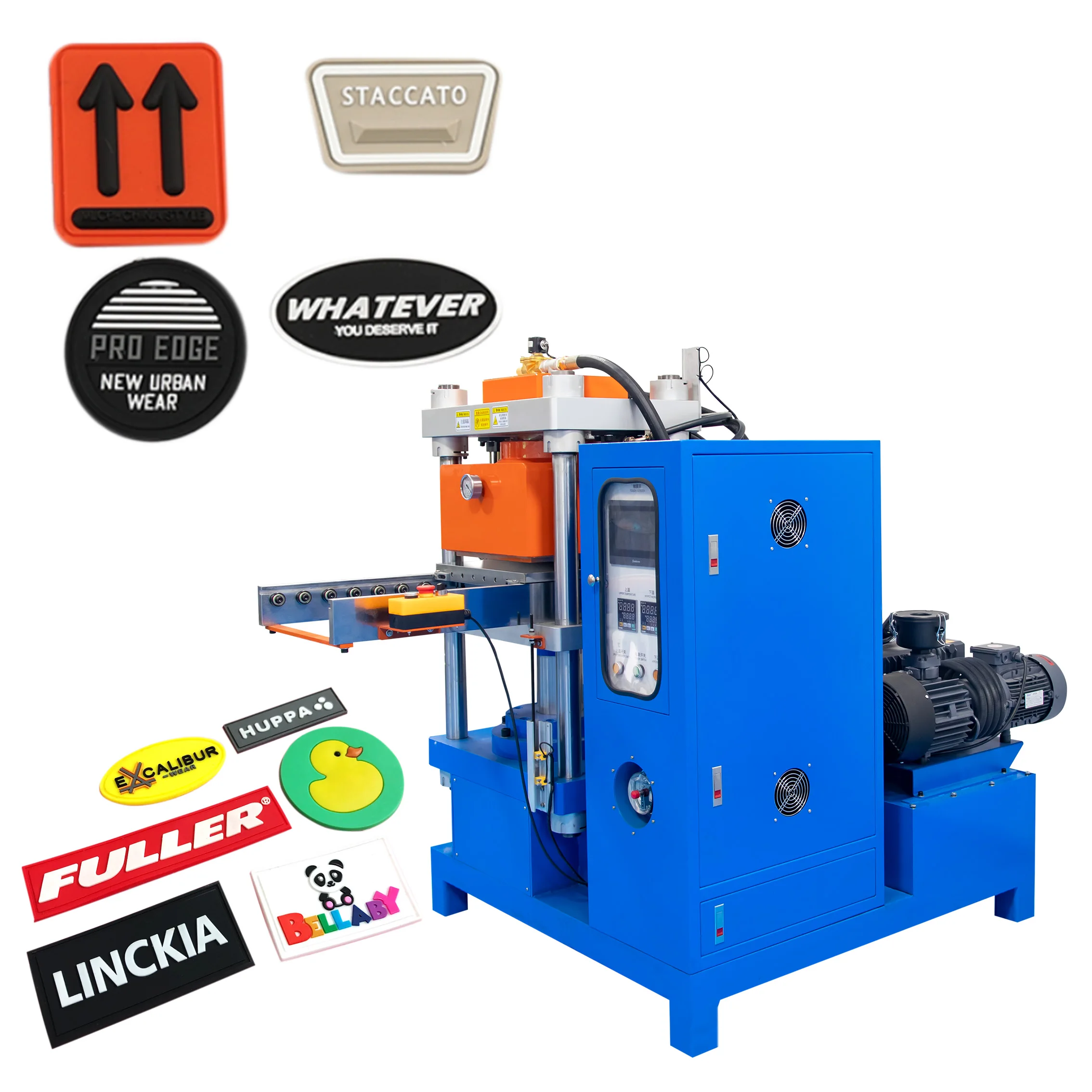 Automatic 50T Silicone Craft Vulcanizing Press Vacuum Heat Pressing Machine For Making 2D 3D Patch Trademark