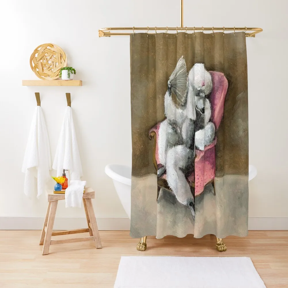 

Poodle cute pet dog dogs pets puppy art caniche Shower Curtain Window Luxury Bathroom Bathroom Shower Curtain