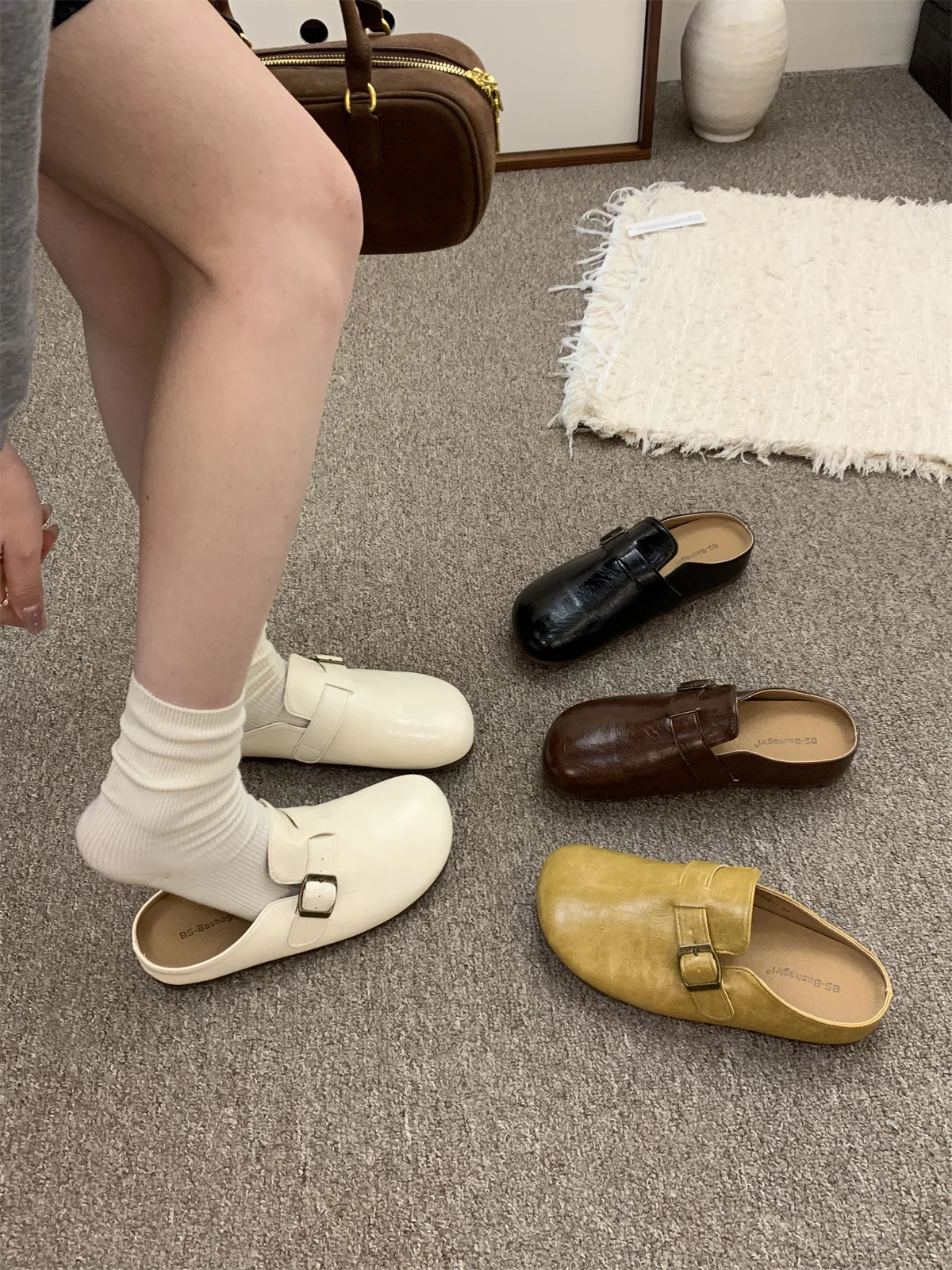 

Walking Cozy Casual Closed Toe Half Slipper Loafers Female Fashion Slingback Slip On Mules For Women Platform New 2025 Comfort
