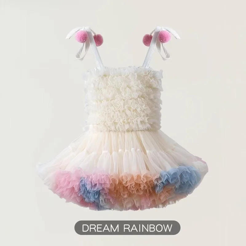 

2026 New Baby Girls Tutu Dress Cute Cake Layered Tulle Dress Kids Birthday Party Princess Costume
