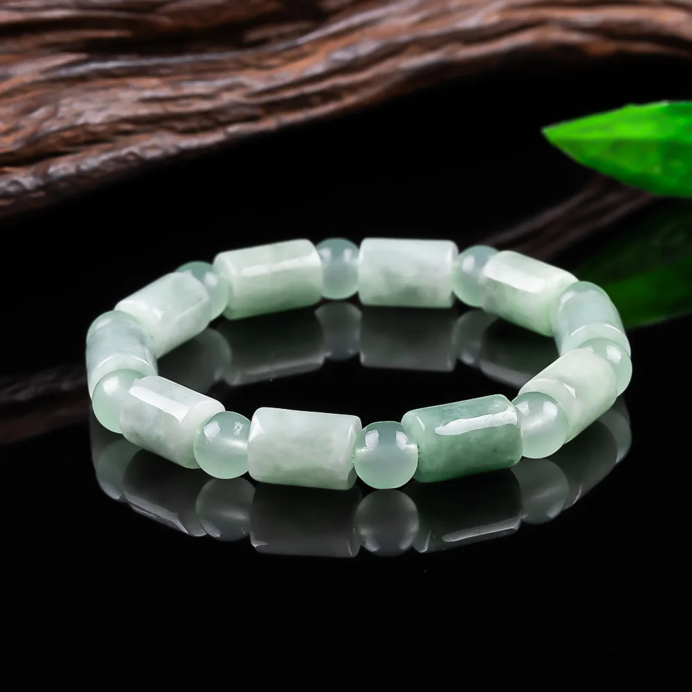 

Natural Real Jade Beads Bracelet Myanmar Jadeite Bangle Amulet Talismans Jewelry Carved Gemstone Fashion Lucky Gifts for Women