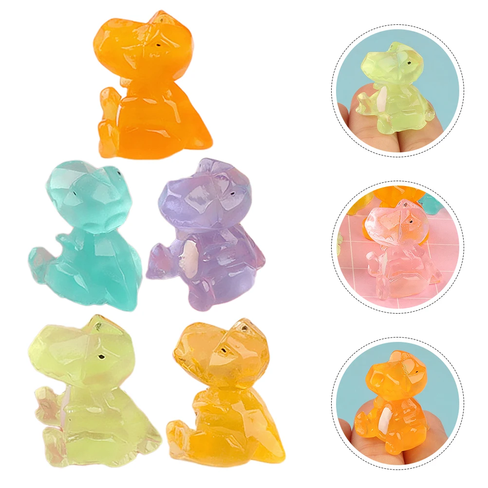 

20 Pcs Glow in the Dark Dinosaur Figurines Resin Mini Decorations for Car Garden Micro Landscaping Night Light Cartoon
