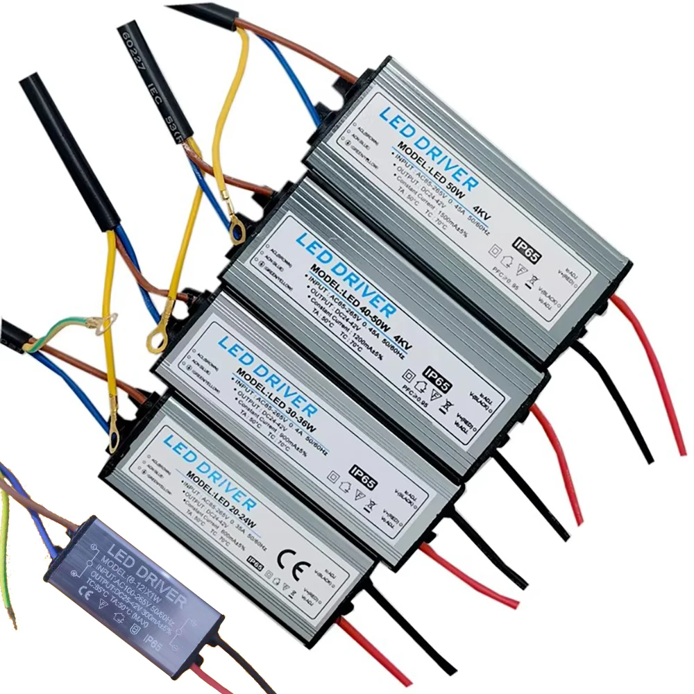 Waterproof IP67 Transformer 300mA 600mA 900mA 1500mA Driver Adapter 10W 20W 30W 50W 110V 220V Power Supply For LED Floodlight