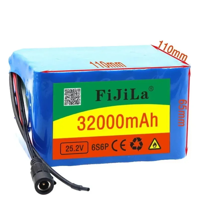 

2025 New 6s6p 25.2V 32000mAh Lithium Battery for Electric Bicycle 350W 250W Motor with 2A Charger - Bicycle Lithium-ion Battery