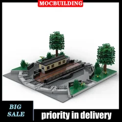 MOC City Train Mobile Railway Rotating Bridge Model Building Block Assembly Locomotive Turntable Bridge Collection Series Toy