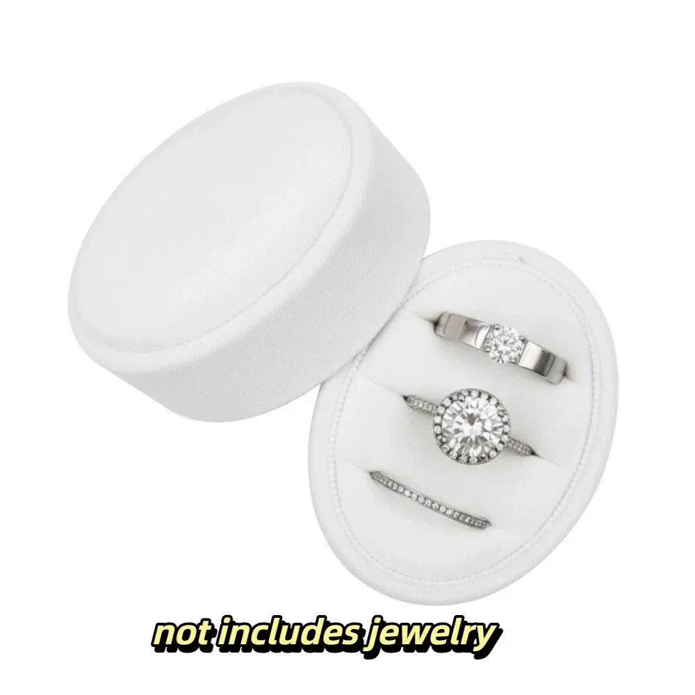 

Бархатная шкатулка для колец на 2/3 отделения, овальная, для ювелирных украшений, ручной работы, винтажный стиль, для трех колец, для предложения руки и сердца