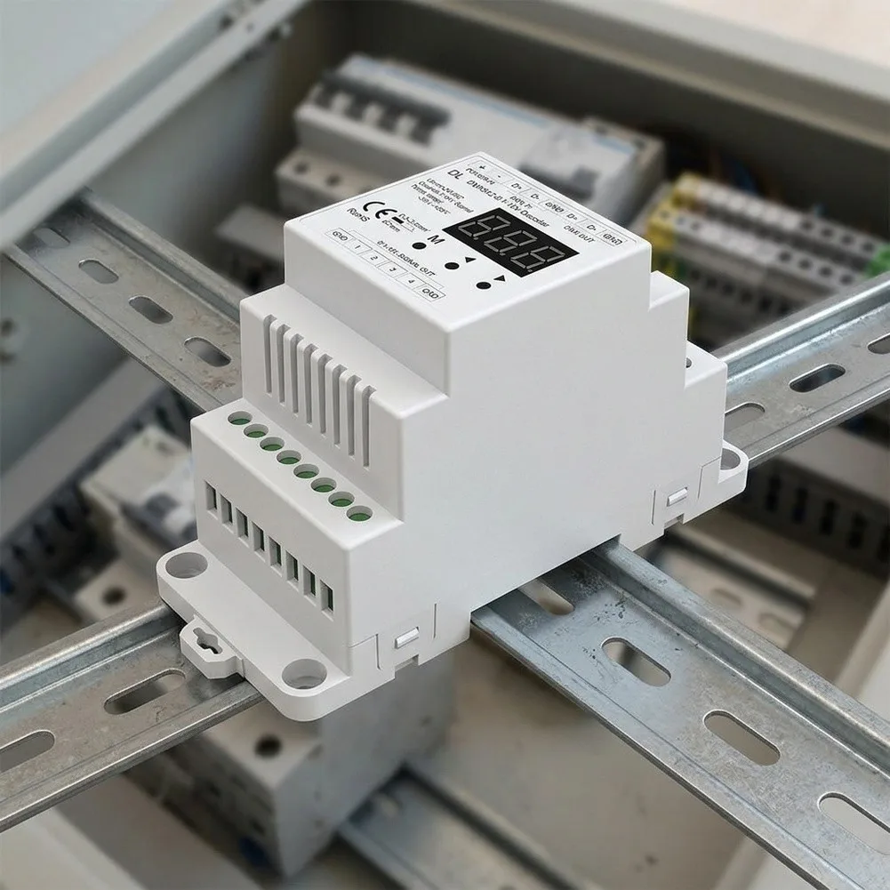 Dual-Channel For Dmx512 Triac Dimmer, DIN-Rail Mount LED Controller 1.5A/Ch, For Rdm Protocol Support, 12-24V DC