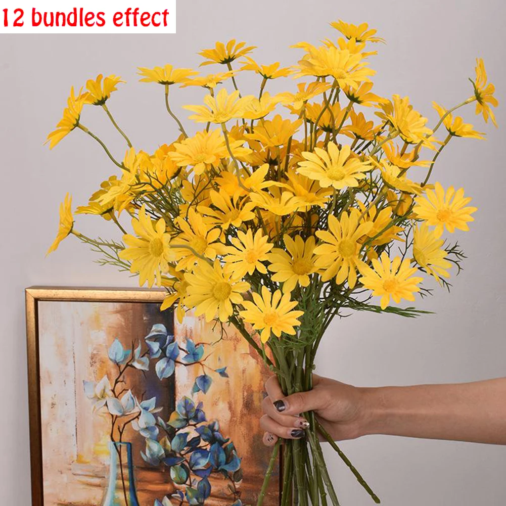 5 Head Daisy Artificial Flowers 52cm Silk Flowers Bouquet Wedding Party DIY Decoration Home Garden Decor Fake Flower