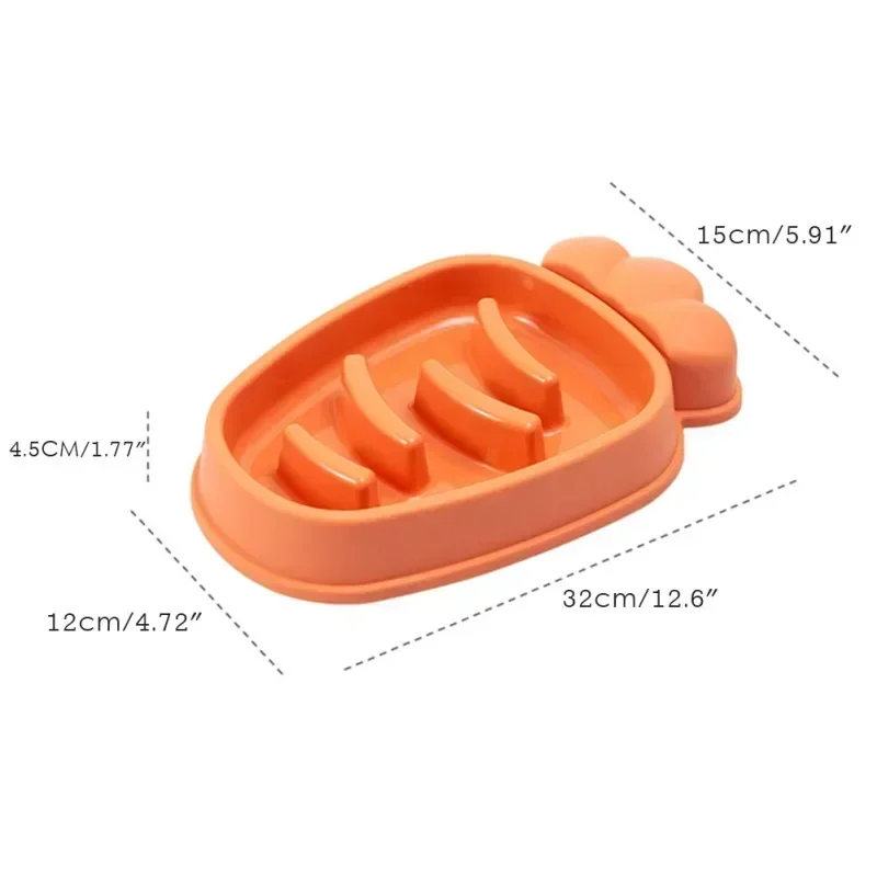 Pet Slow Food Bowl Carrot Type Anti-choke Rice Bowls Puppy Cat Slow Down Eating Feeder Dish Prevent Obesity Dog Feeding Supplies