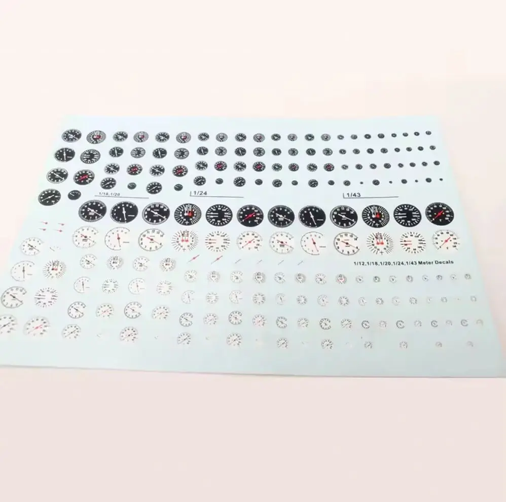 

1 комплект, модель автомобиля, водяная наклейка на приборную панель, 1/12 1/18 1/20 1/24 1/32 1/43 циферблат, набор наклеек для автомобилей, игрушки, сделай сам, хобби