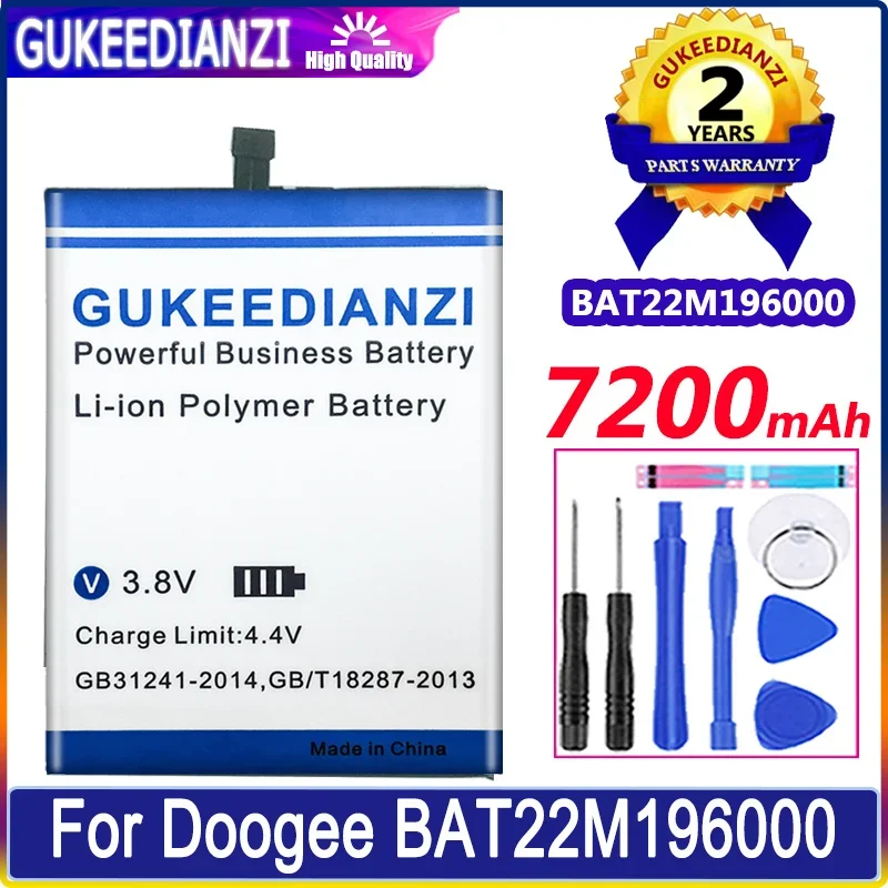 

GUKEEDIANZI Battery 7200mAh For Doogee BAT22M196000 Mobile Phone Bateria