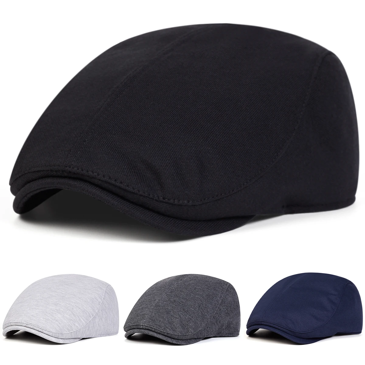 Unisex Einfarbige Newsboy Caps Britische Maler Hüte Herbst und Winter Baskenmützen Flache Schirmmütze Hip Hop Baskenmützen