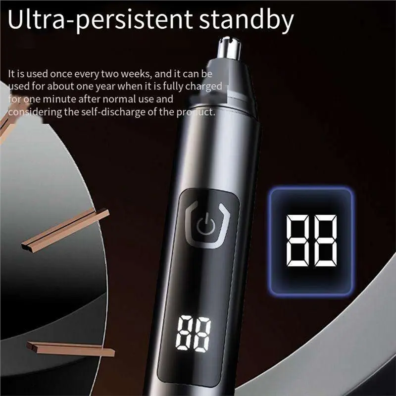 A38T-High Quality USB Rechargeable Electric Nose Hair Trimmer Portable Mini Professional Nose Trimmer Silver