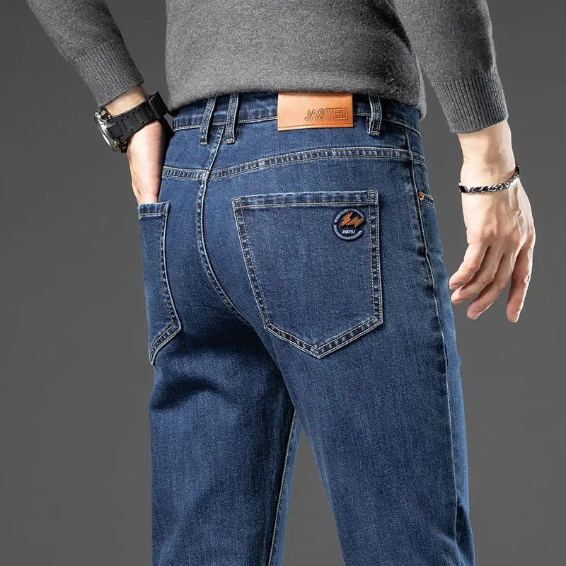 2025 Spring Autumn New Men Jeans Stretch Casual Korean Style Trend Slim Straight Comfortable Trousers Men Fashion Denim Pants