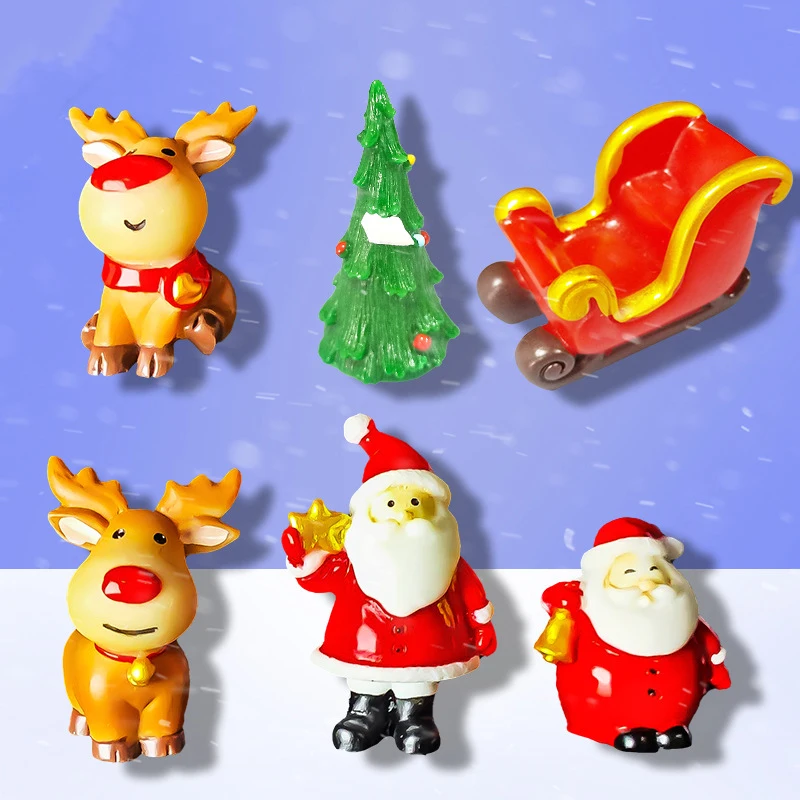 

Creative Miniature Figurine Mini Christmas Tree Elk Santa Claus Figurine Decoration Miniature Statue Landscape For Home Ornament