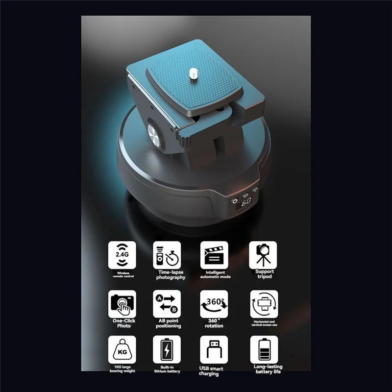 AA60-YT-1200 Auto Motorized Rotating Panoramic Remote Control Pan Tilt Video Tripod Stabilizer For Smartphone Cameras