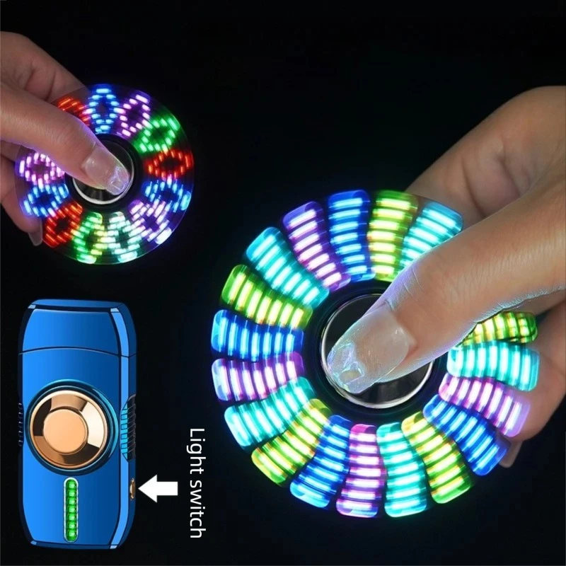 Metal Gyro Intelligent Voice-controlled Multiple Ignition Methods, Colorful Light Inflatable High-end Lighter As A Gift for Men
