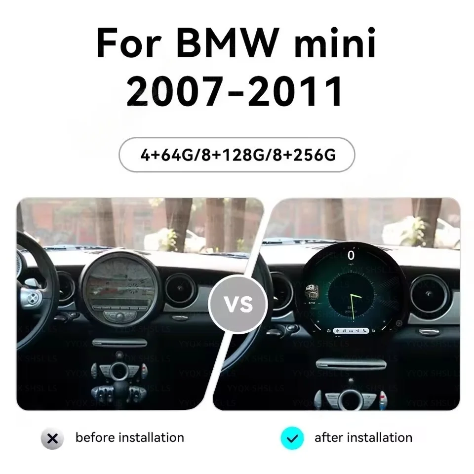For BMW Mini One Cooper R55 R56 Peaceman Mini Clubman 2007-2014 Navigation Car GPS Multimedia Player Radio Carplay Android