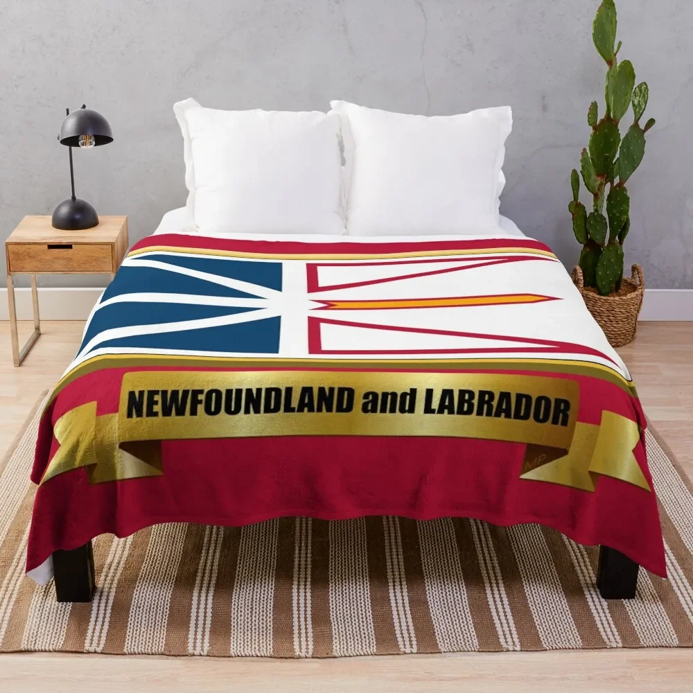 

NEWFOUNDLAND and LABRADOR Flag Gifts, Masks, Stickers & Products (GF) Throw Blanket Beach Bed for sofa Thin Blankets