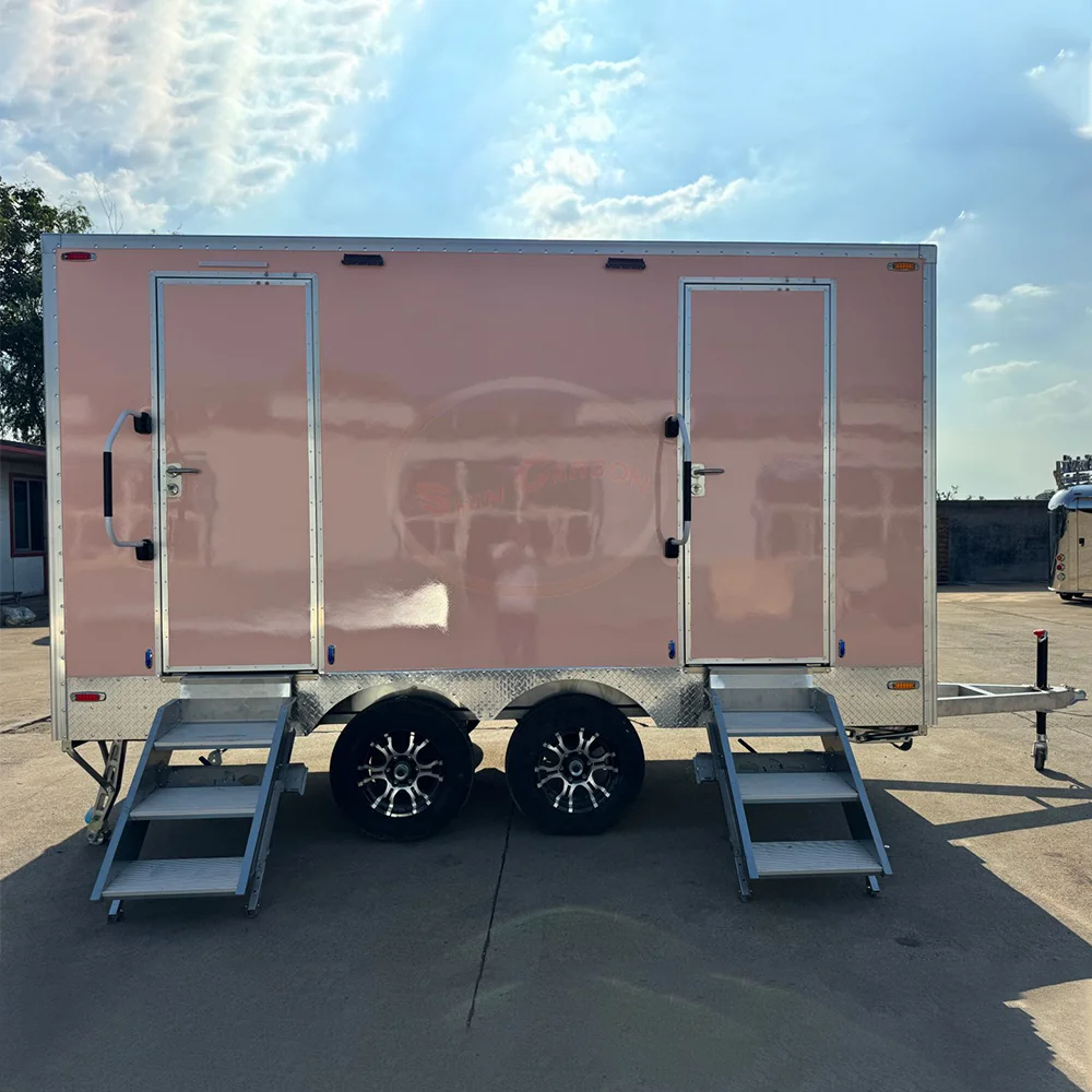 Portable Restroom Trailer Toilet Trailer Customized Portable Bathroom Luxury Restroom Trailer For Sale