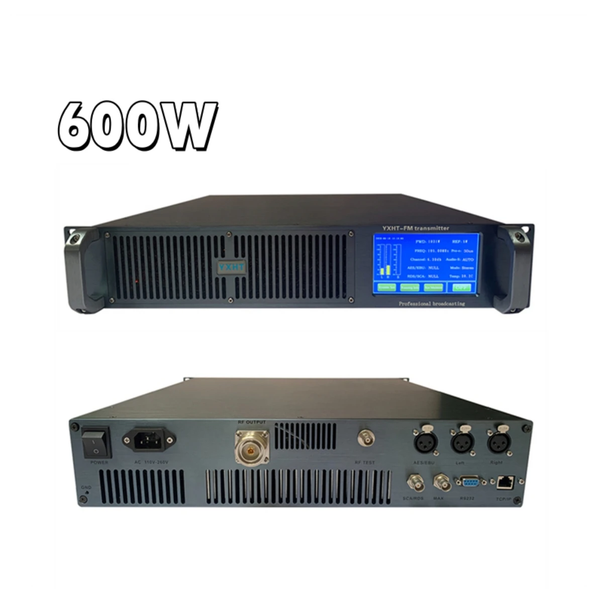 

[Factory] 600W FM Transmitter CE, ISO, FCC Qualified 600watt Broadcast Sales 0-600w Adjustable For Radio Station 30KM Range