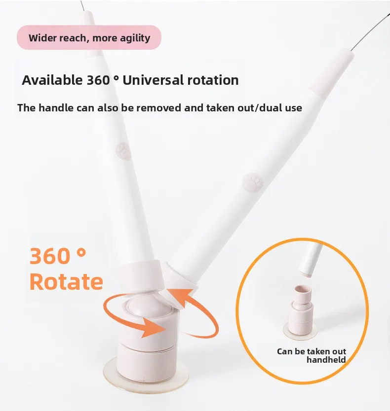 Electric Suction Cup Cat Toy Rotating Butterfly Flying Cat Self-entertaining Toy Long Rod Steel Wire Cat Teaser Toys