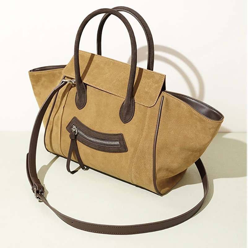 المرأة العصرية حقيبة يد شعبية 2025 خريف شتاء جديد وجه مبتسم حقيبة سعة كبيرة جلد الغزال Crossbody الكتف حقيبة محمولة #3