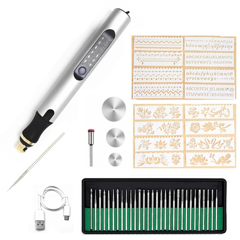 

Electric Engraving Pen Engraving Tool Set Micro-Engraver Etching Pen DIY Rotary Tool For Carving,Wood,Metal,Ceramic