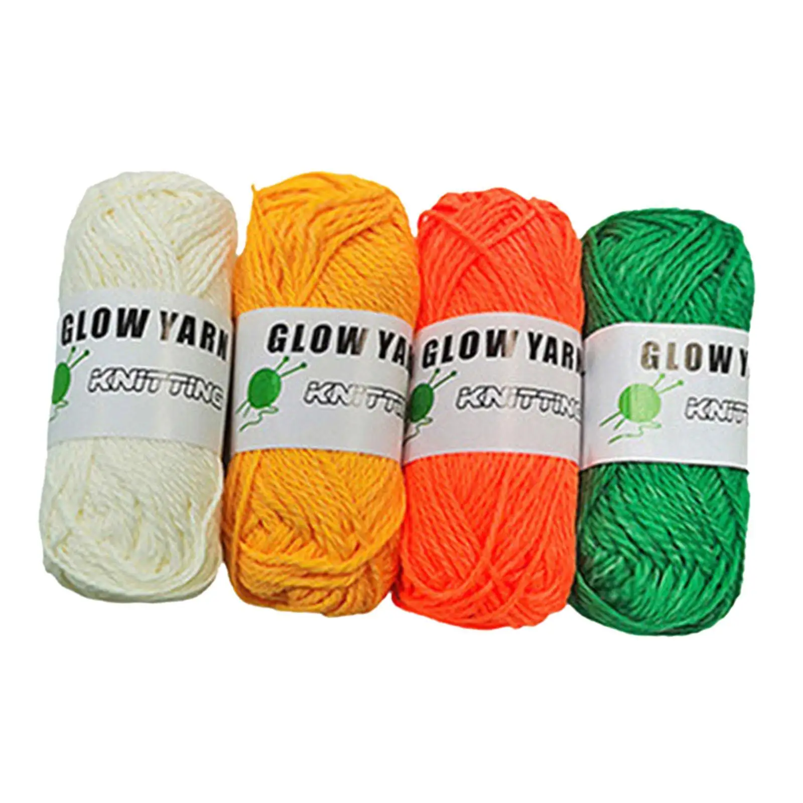 4Pcs Glow in The Dark Yarn Hand Knitting Creative Luminous Yarn Fluorescent Glow