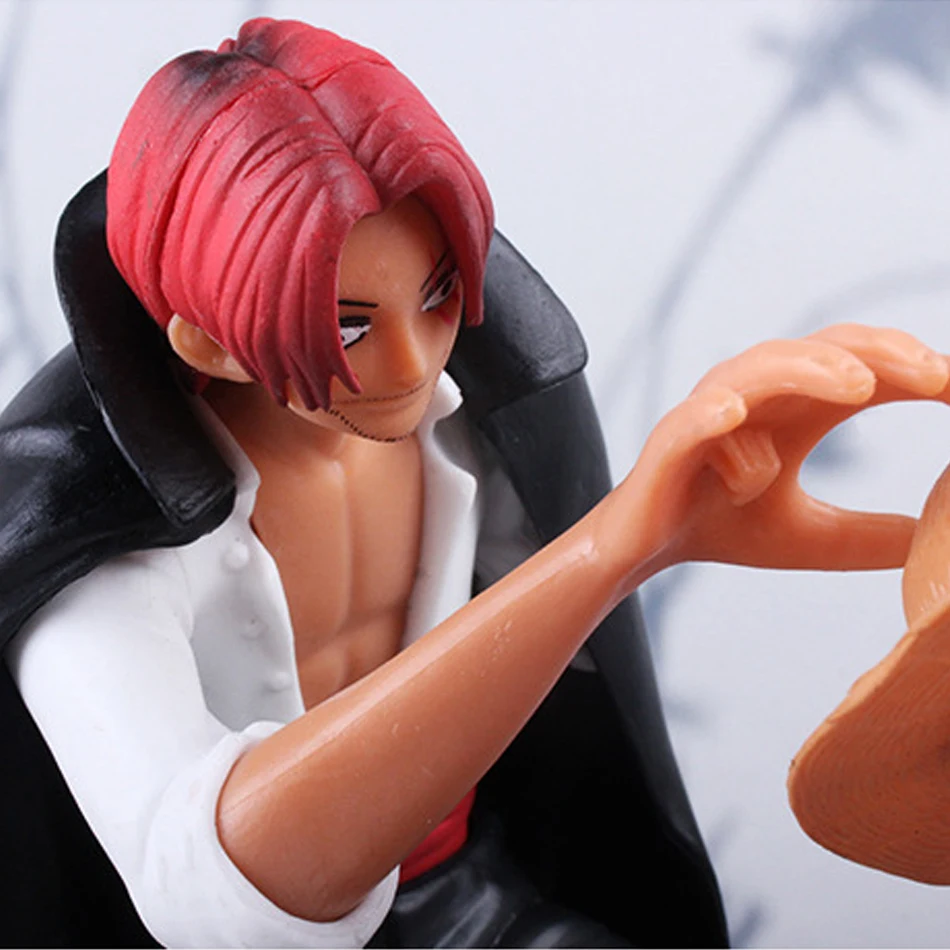 Anime uma peça figuras de ação luffy shanks infância sonho chapéu de palha kawaii modelo pvc macaco d luffy brinquedos colecionáveis boneca presente
