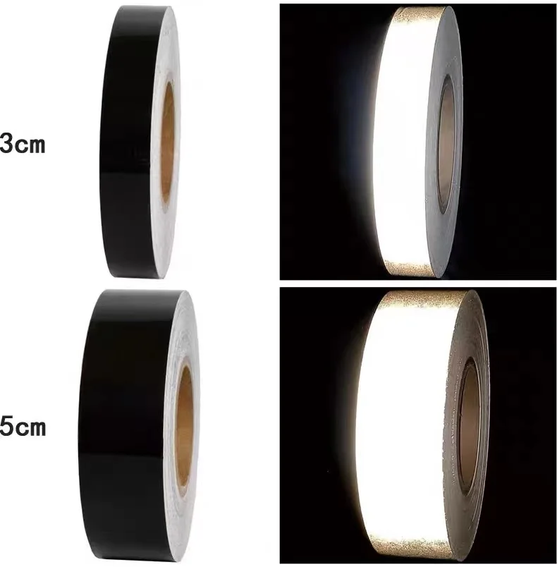 Black Reflective Tape for Cars, Motorcycles, Electric Vehicles, Wallpaper High Brightness Anti-collision Warning, Waterproof