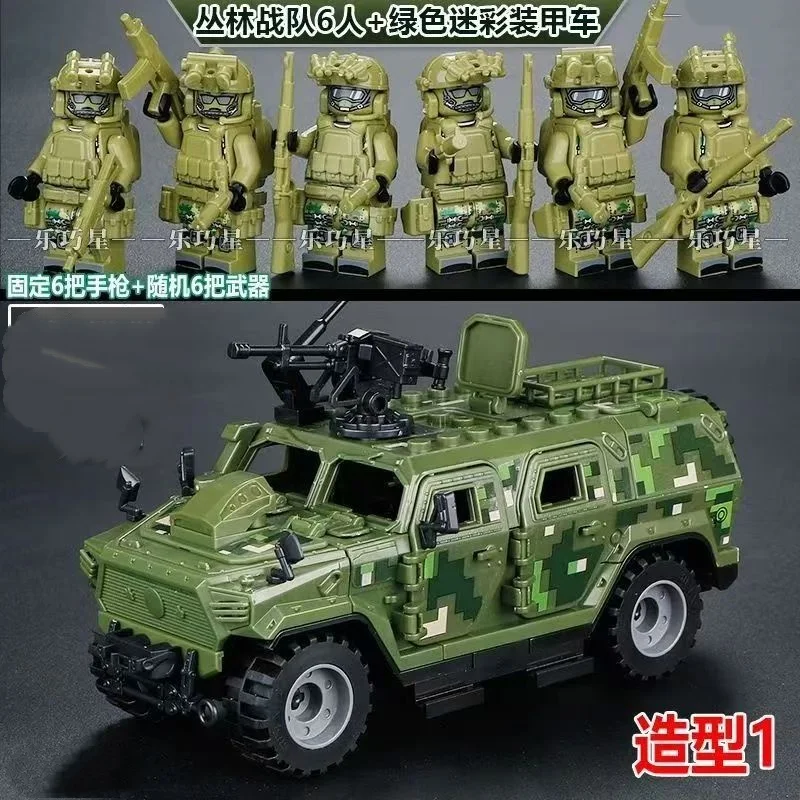 Militärische Geister-Spezialeinheiten, zusammengebaute Modellautos, zusammengebaute Offroad-Jeep-Spielzeuge, Hummer-Autos, beliebte Militär-Bausteine