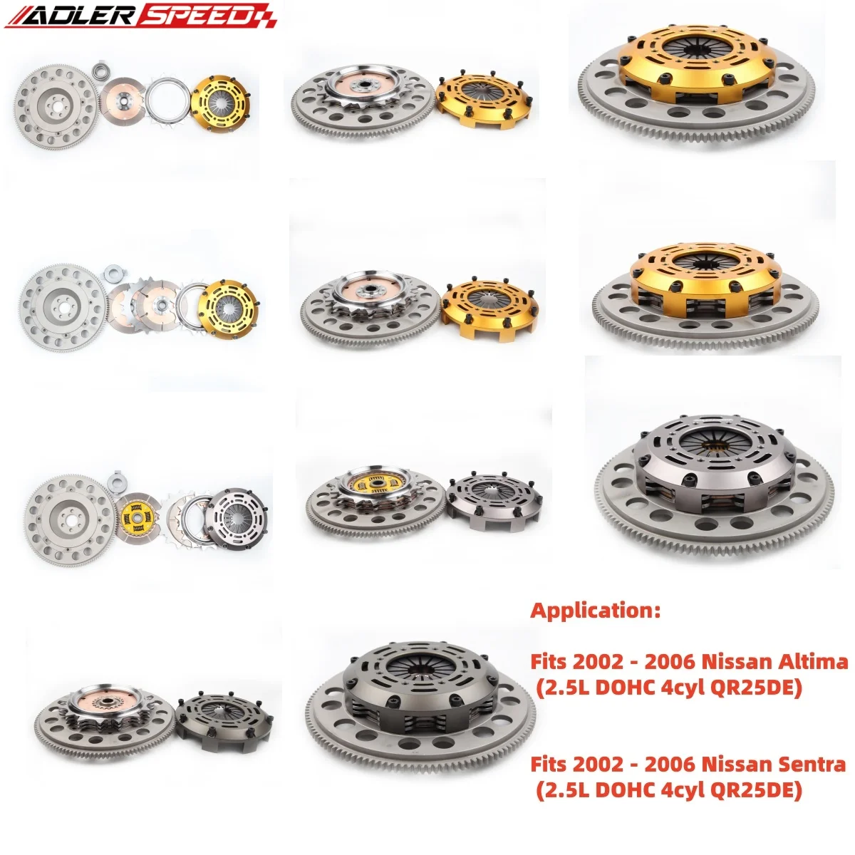 

ADLERSPEED Racing/Street Clutch Twin/Triple Disc Kit For 2002-2006 NISSAN Altima / SENTRA SER SPEC-V 2.5L QR25DE