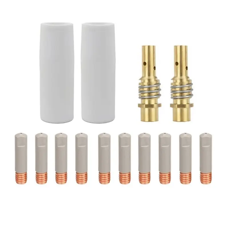L60A 14Pcs Mb15ak Mig Coated Anti-Spill Welding Nozzle European Airless Welding Accessories Protective Cover